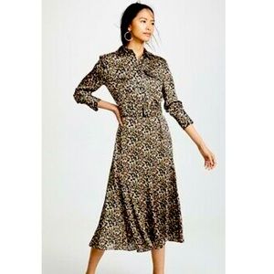 Equipment Lenora Leopard Midi Dress - Size XS